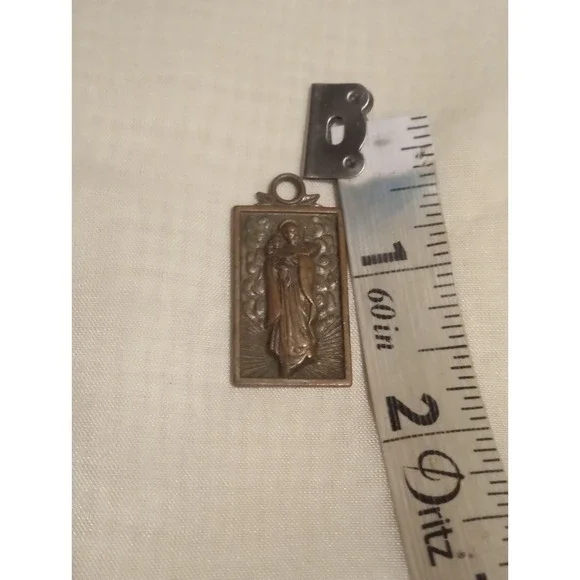 Religious rectangle pendant medal Our lady Of The Snow - Picture 5 of 6